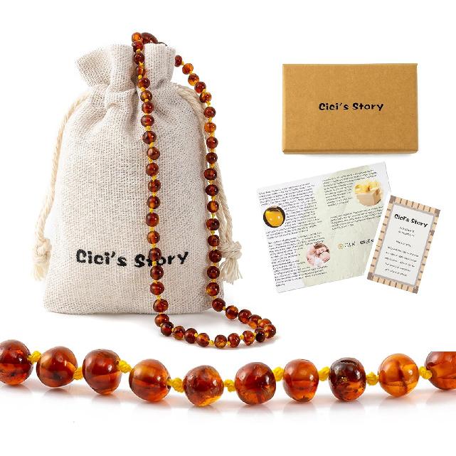 Cicis berättelse Bärnstenshalsband (Cognac) - Certifierad Äkta Baltisk Bärnsten