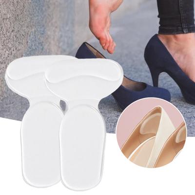 1/2/3/4 Pairs Transparent Shoes Heel Pads Anti-Slip Heel Liner Protectors Cushion Too Big Loose Shoes Heel Inserts Filler Blister Prevention Pain