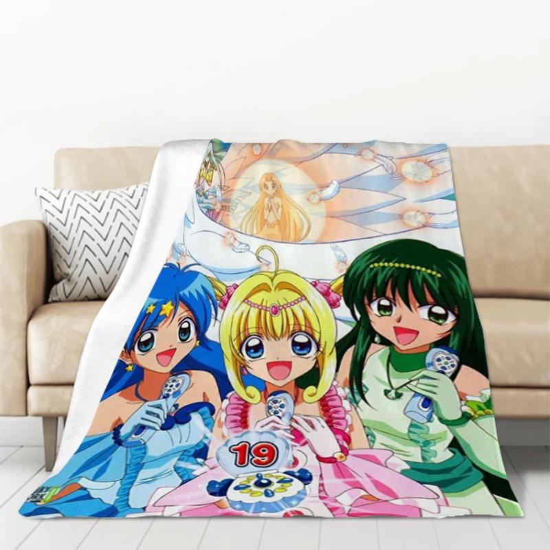 Anime Blanket Mermaid Melody Pichi Pichi Pitch Double Bed Blankets & Throws Furry Throw Sofa Fluffy Soft Decorative Custom Kid's