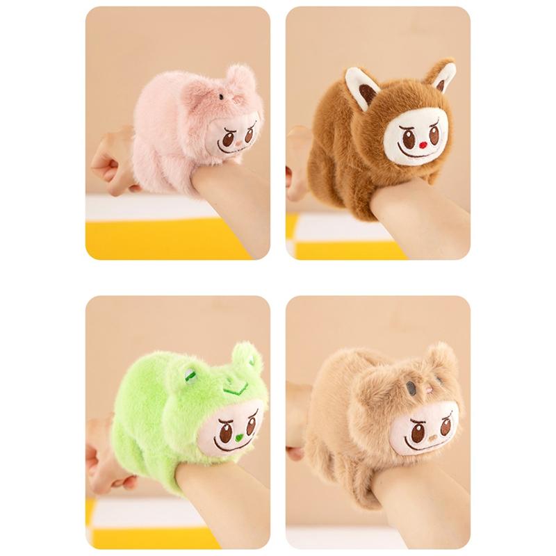 Brățară Minunată Kawaii Labubu Animal Slap Snap Wrap Labubu Pluș Inel de Mână Brățară Jucării pentru Copii Cadou de Ziua de Naștere
