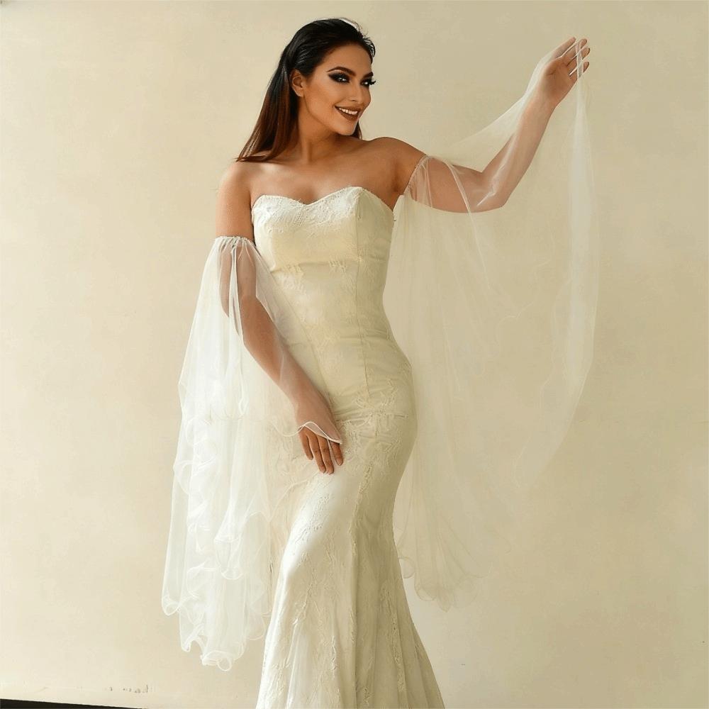 1 para Długie tiulowe wiktoriańskie długie rękawiczki Eleganckie osłonki na ramiona Dodatki do stroju cosplay