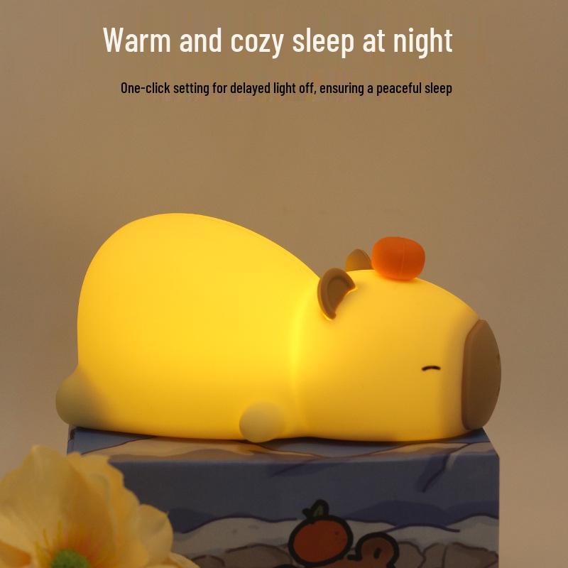 Capybara Silicone Night Light: Color-Changing Bedside Lamp & Sleep Companion