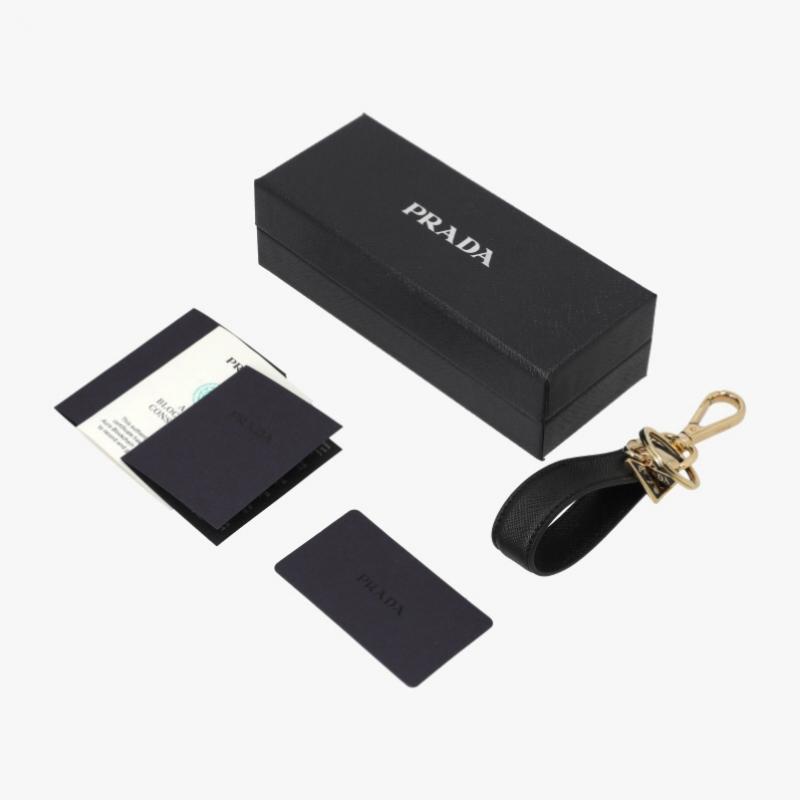 Prada Saffiano Triangle Logo Keyring 1pp185 053 F0002