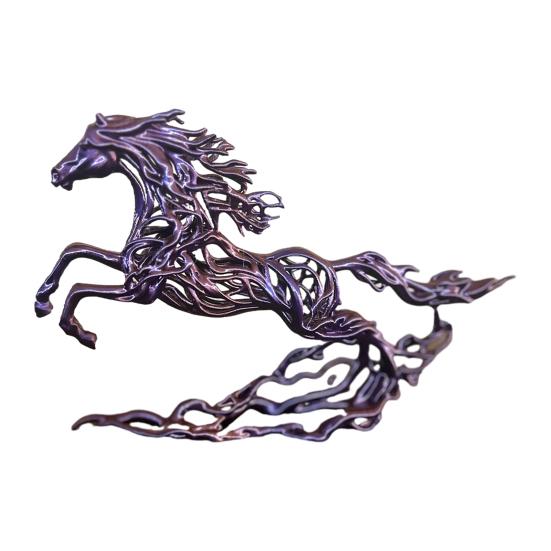 3D-printad Hästfigur Stående Ihålig Hästskulptur Skrivbord Zodiak Häst Prydnader för Hem Bord Hylla Dekor