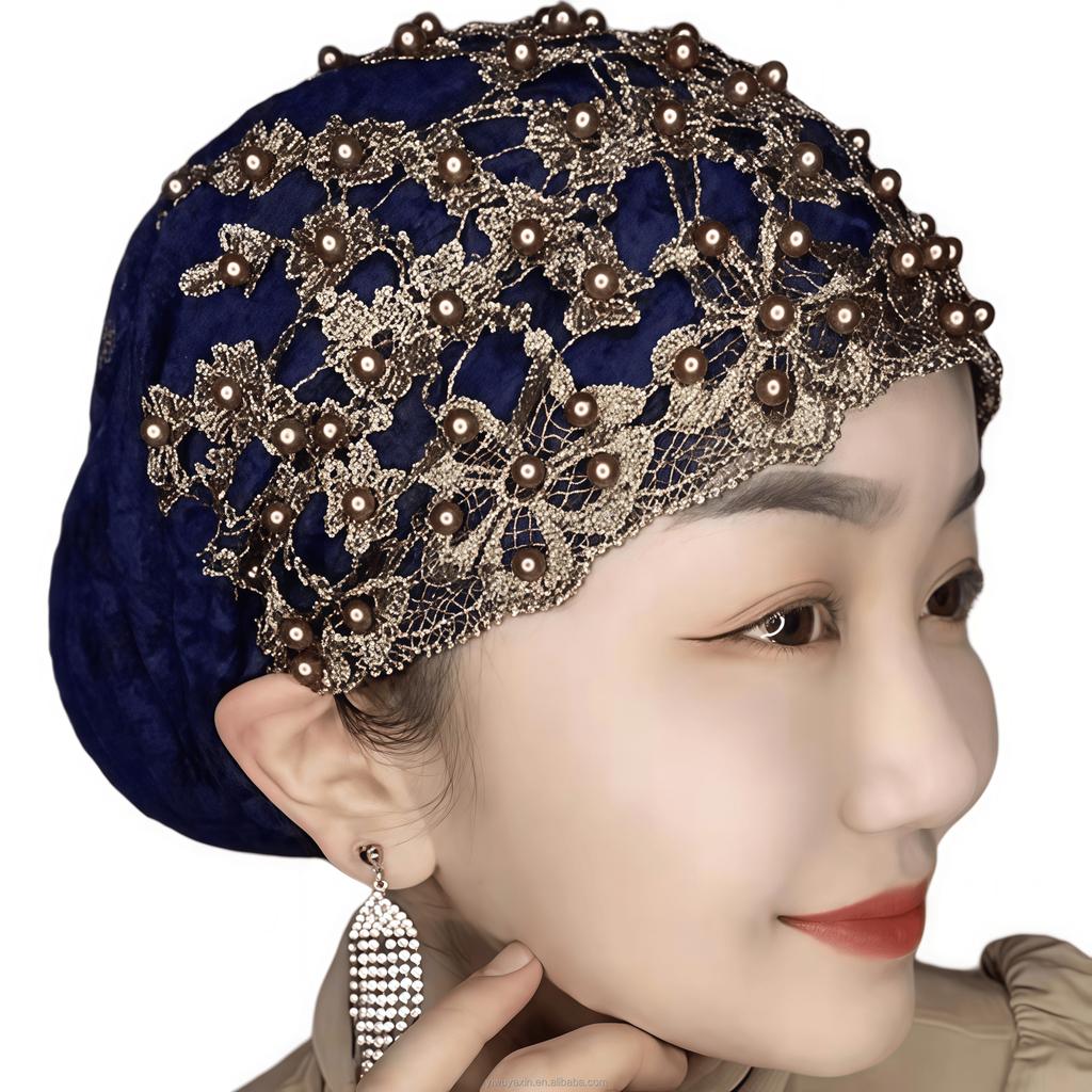 Hot Selling YASEEN Islamic Muslim Women Lace Hijab Caps Eco-Friendly Breathable Four Seasons Bonnet Inner Hats