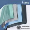 Men's Large Ice Silk Cooling Mid-Waist Boxer Briefs: Breathable, Thin, Graphene Antibacterial Underwear for Summer.