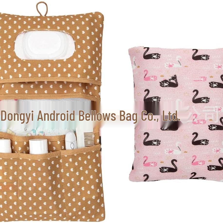 Portable Baby Diaper Storage Bag with Wet Wipe Holder