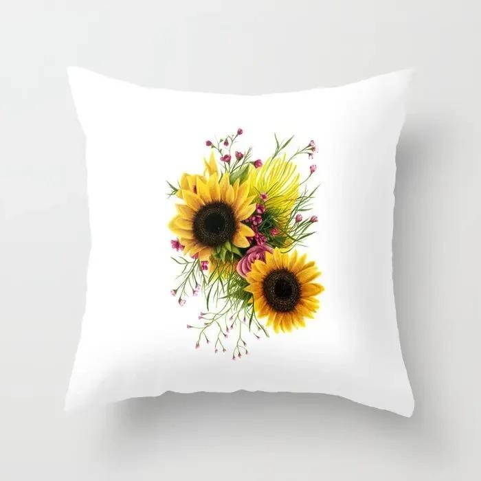 Sunflower Home Decor Car Sofa Cushion Cover Bed Printed Pillow Decoration
