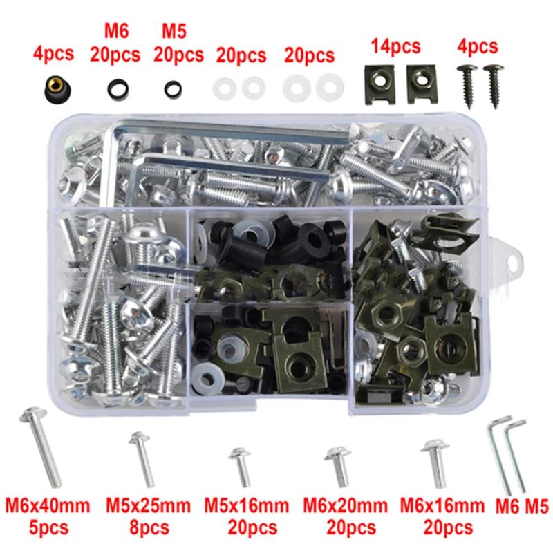 177pcs Screws Nut Motorcycle Alloy Fairing Bolt Screw Bolts Kit For Honda Kawasaki Yamaha Bmw Suzuki Dirt Bike Cbr600rr 900rr