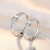 2pcs Couple 925 Sterling Silver Rings Sparkly Zircon for Women and Men Superior Luxury Wedding Jewelry Anniversary Gift