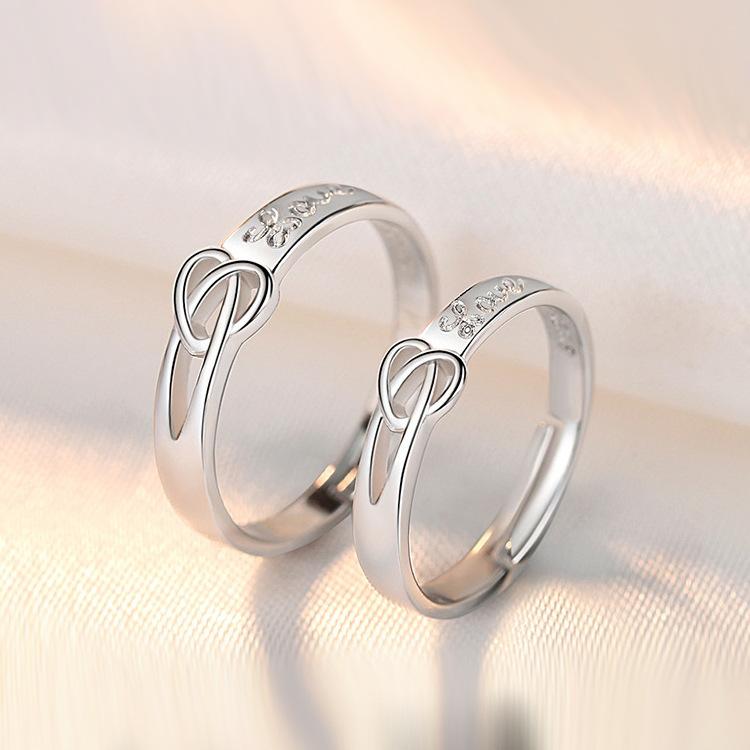 2pcs Couple 925 Sterling Silver Rings Sparkly Zircon for Women and Men Superior Luxury Wedding Jewelry Anniversary Gift