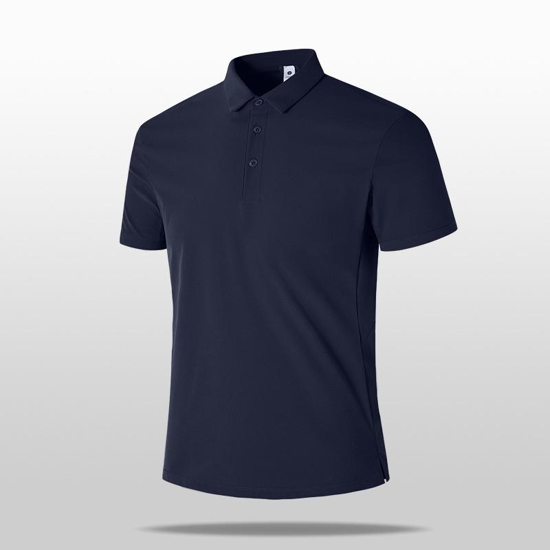 

Men s Trendy Quick-Dry Polo Shirt: Seamless, Ice-Feel T-Shirt with Lapel and Short Sleeves. 5XL темно-синий