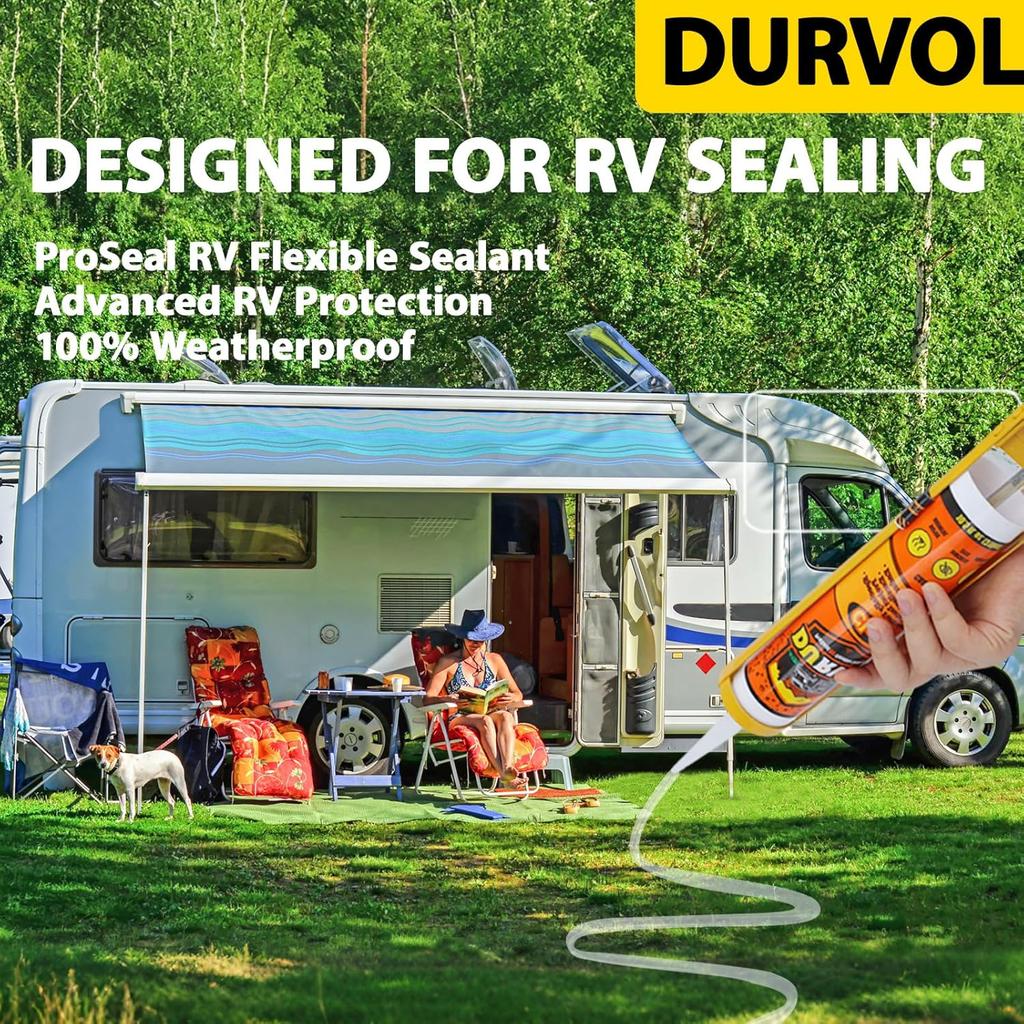 RV Trailer Camper Flex Flexible Sealant 10.5 Oz., Clear