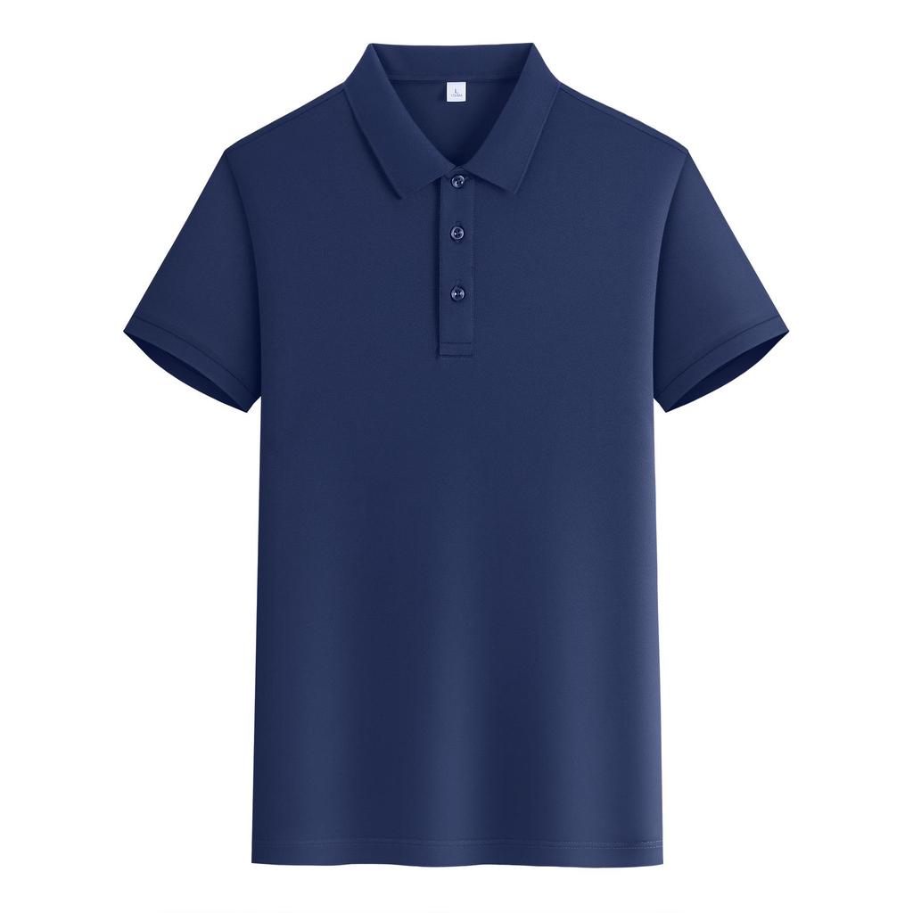 In-Stock Custom Ice Silk Polo Shirt: Short-Sleeved, Turn-Down Collar with Trendy Brand Embroidery and Your Unique Design.