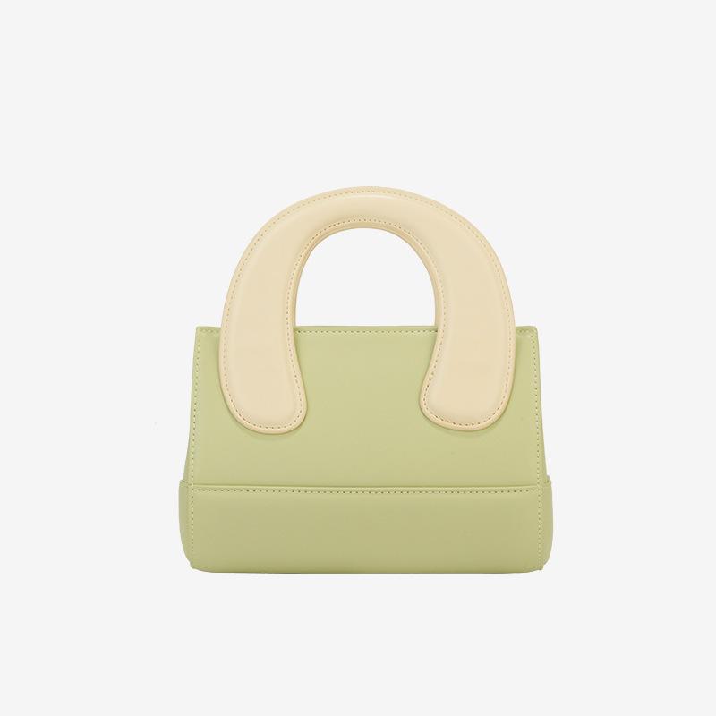 Spring Single-shoulder Women's Small Square Leather Crossbody Bag, Cute Hand-held Leather Women's Bag