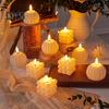 Magic Bubble Candle Light Battery Operated Flickering Flameless LED Square Pumpkin Fake Candle for Festival Party Atmosphere