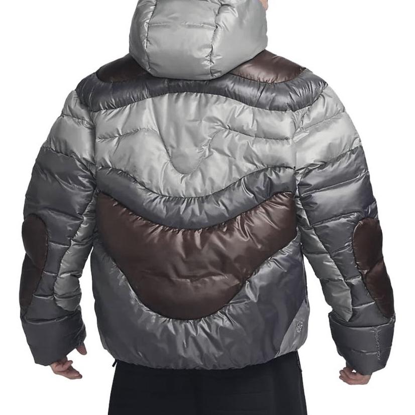 Nike Sportovní oblečení Color Block S kapucí Ležérní Teplá Volná Bunda Pánské bundy Světle šedá FB7424-029