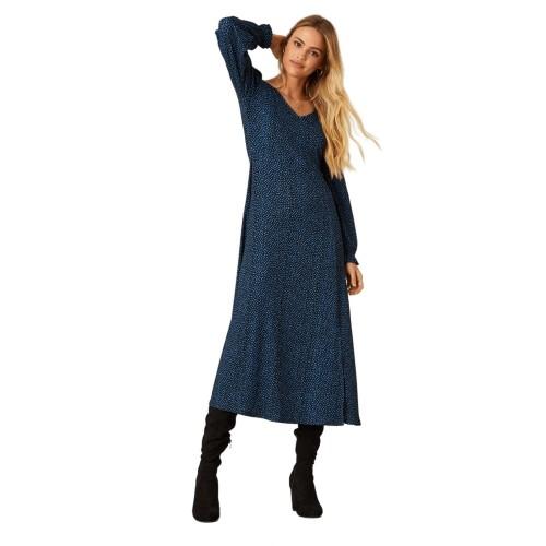 Dámské puntíkované midi šaty Dorothy Perkins s výstřihem do V