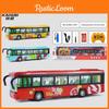 Simulation City Alloy Sightseeing Bus Model Toy With Sound And Light Functions