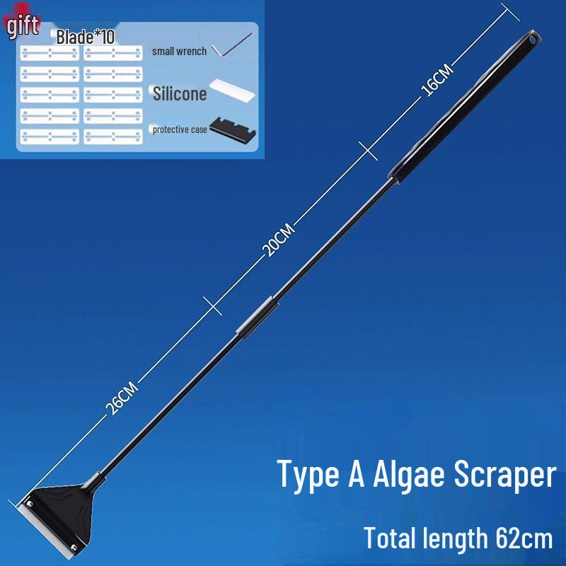 Algae Scraper & Cleaner for Aquariums - Plant Tank Brush & Remover
