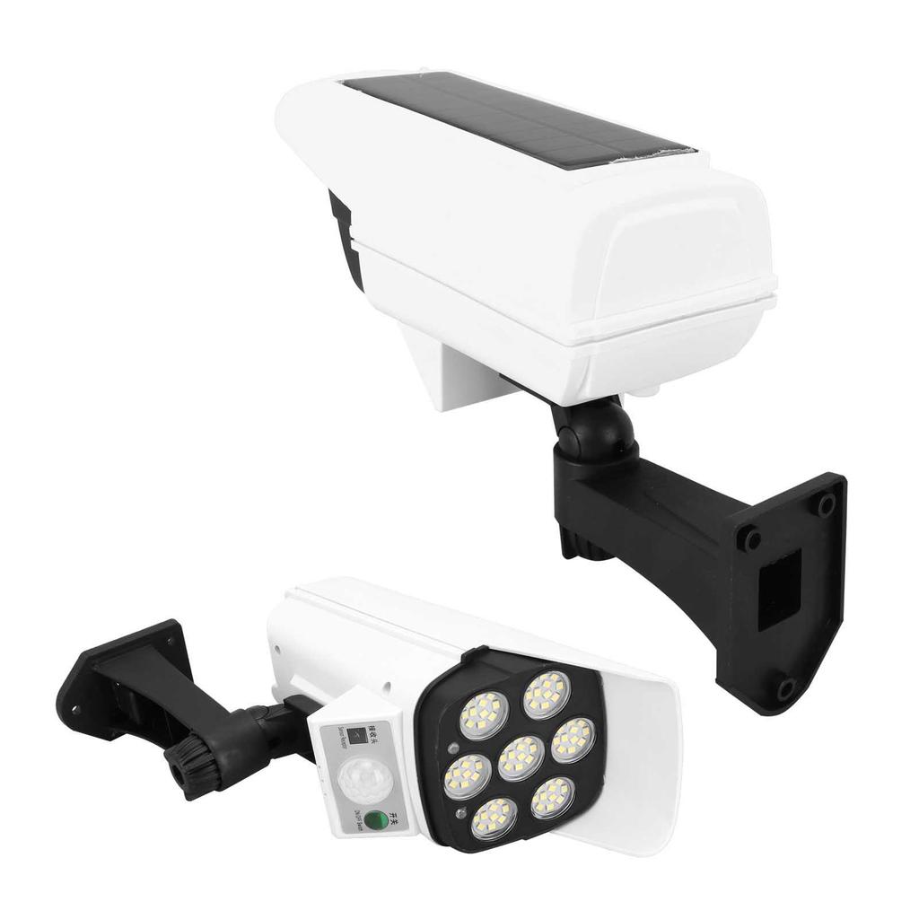 Solar LED Wall Light Simulated Camera Induction Lamp Remote Control Garden Street White Light