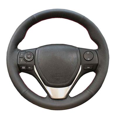 Személyre szabott eredeti autós kormánykerék burkolat Toyota E'Z RAV4 Corolla iM Scion Auris fekete bőr zsinórhoz a kormányzáshoz