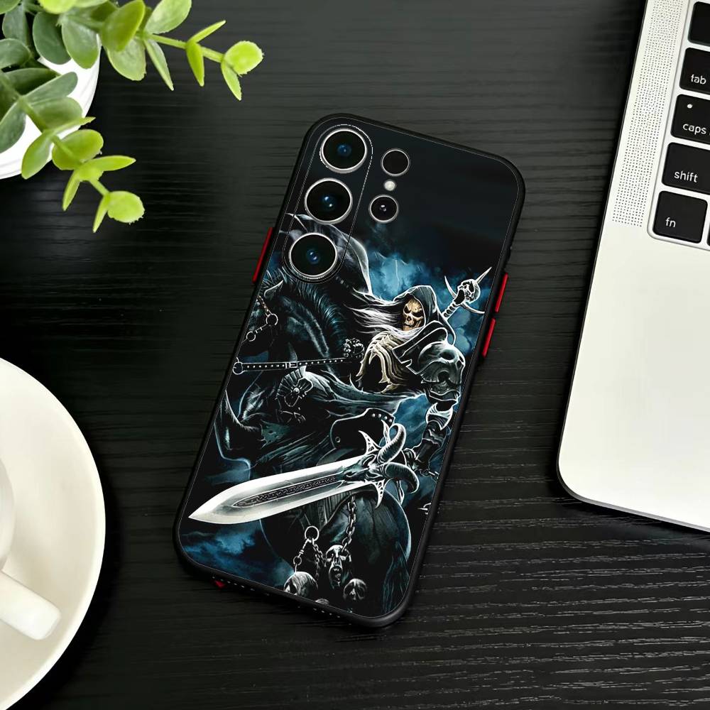

G-Grim Reaper Phone Case For Samsung S26,S25,S24,S23,S22,S30,S21,Ultra,Plus,FE 5G Black Soft Cover Samsung S26