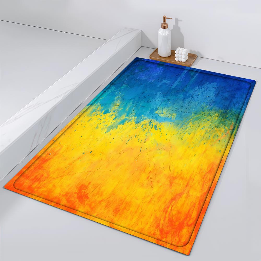 Door Mat of Bedside Entrance Bath U-Ukraine Floor Blue Decoration Corridor Door Mat Flag Yellow Carpet Living Room Balcony