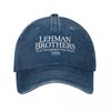 Casual Lehman Brothers Baseball Cap Unisex Distressed Washed Snapback Hat Risk Management Outdoor Hats