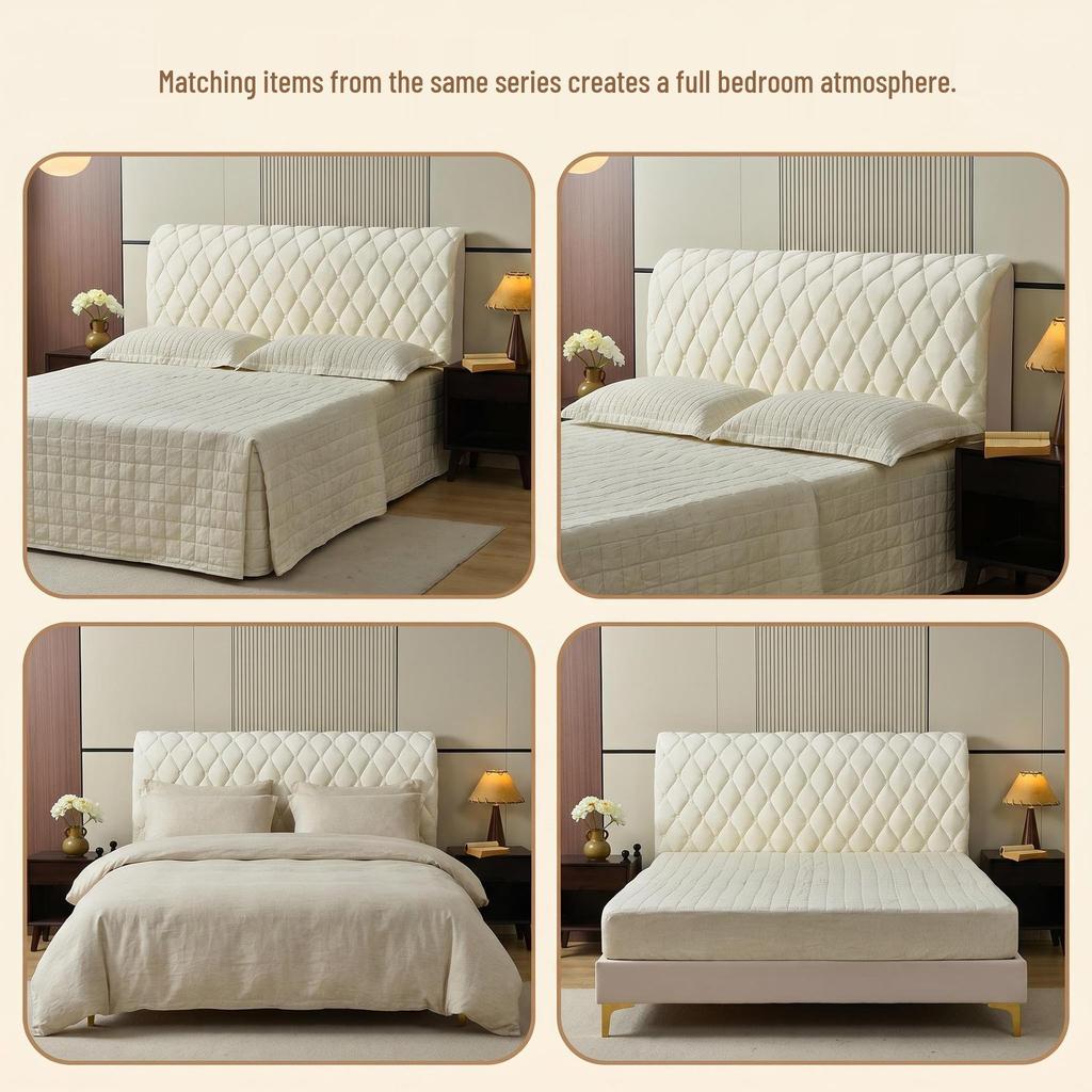 Plush Upholstered Anti-Collision Bed Headboard Dust Cover