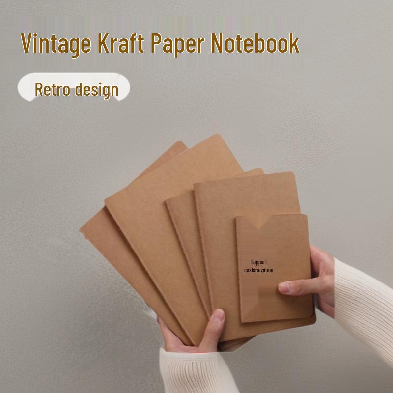 Retro Minimalist Kraft Paper Pocket Notebook with Blank Pages