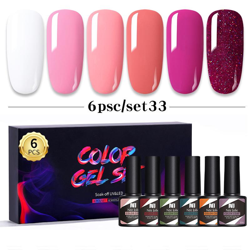 Nail Polish Glue Set 8Ml 6 Bottles Boxed Nail Art Barbie Glue Japanese Nail Color Glue Phototherapy Glue