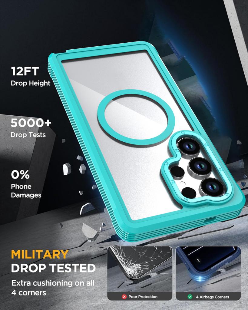 New 3in1 Acrylic for Magsafe Case For Samsung Galaxy S26 S25 S24 Ultra Plus S24 FE A06 A16 A26 A56 A36 A15 Full Protection Cover