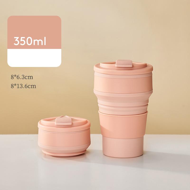 GIANXI Reusable Silicone Collapsible Cups With Lid For Camping 350ml 500ml Portable Folding Kitchen Coffee Cups For Travel