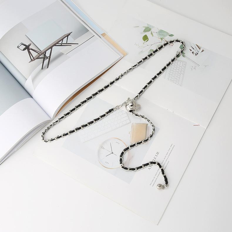 

Minimalist Metal Bead Decoration Women Casual String Chain Waist Belt For Women Summer Dress Accessory