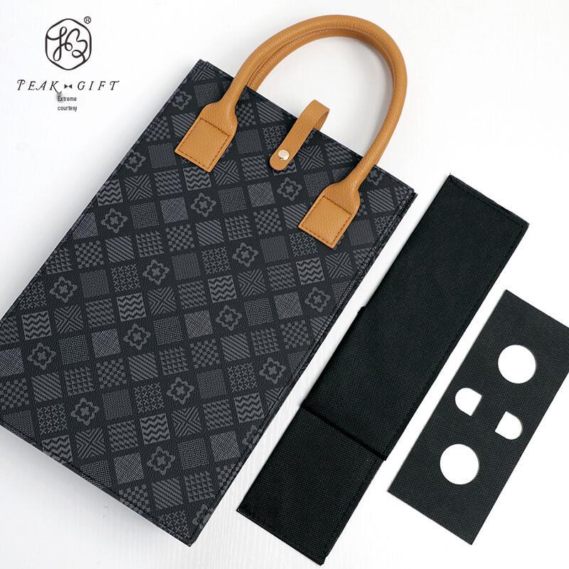 Jili Folding Leather Wine Gift Box with Bag