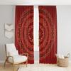Beautiful Indian Bohemian Psychedelic Hippie Tree of Life Window Curtain Panels for Bedroom, Living(Red Elephant Mandala)