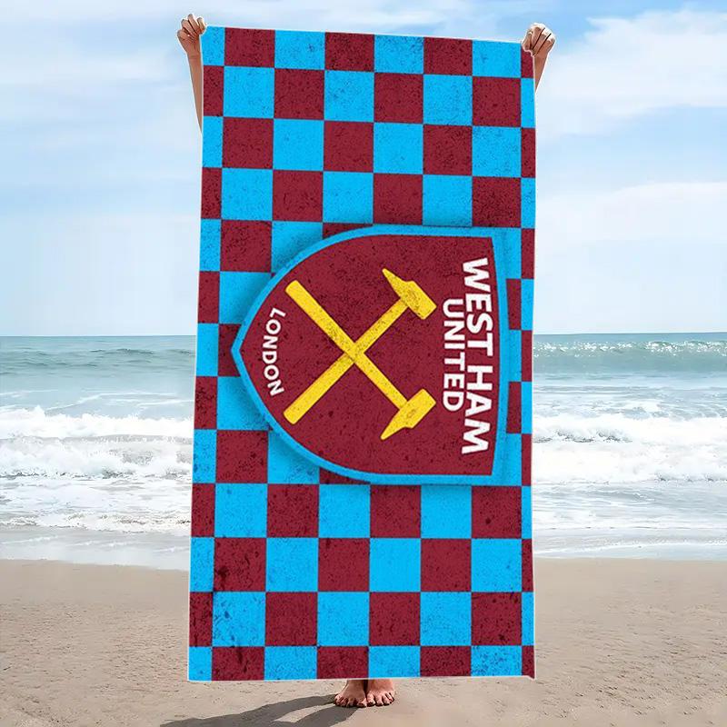 West Ham United Print Beach Towel, Large Soft Quick Dry Towel for Beach Camping Swimming