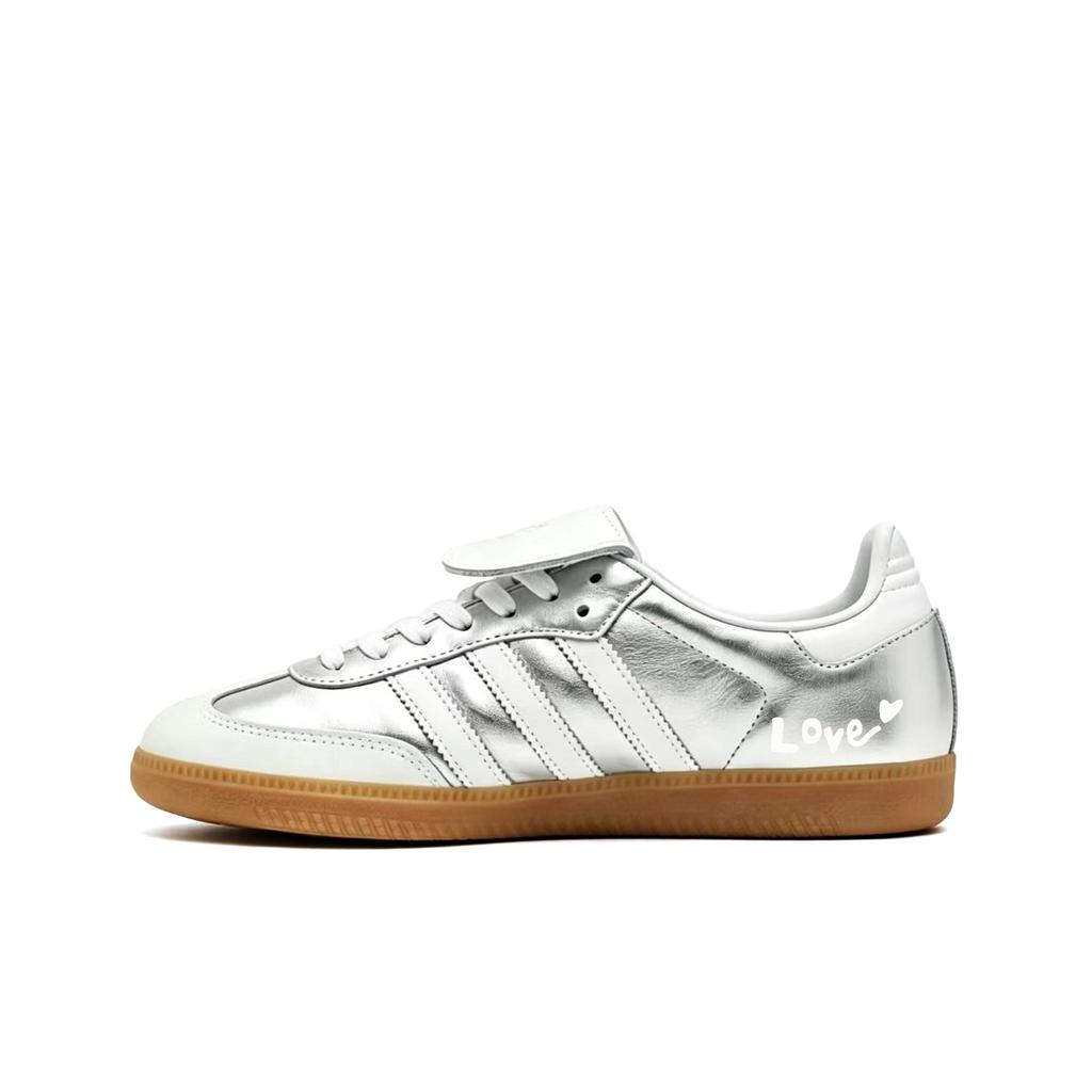 Adidas Originals Samba LT Leather Low top Skateboard Shoes Unisex Silver White IG4279(Team768-)