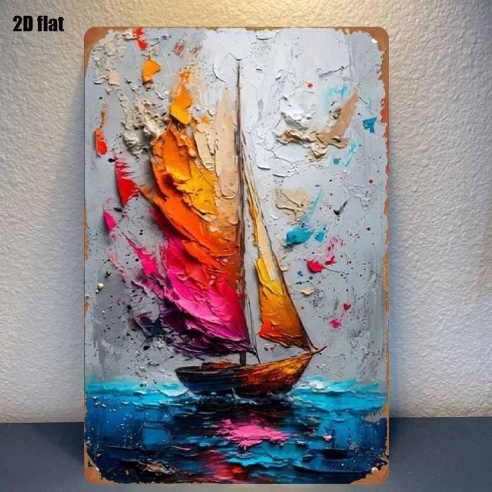 Vintage Nautical Metal Wall Art, Old Sailing Ship Pirate Decor, Home Wall Decor