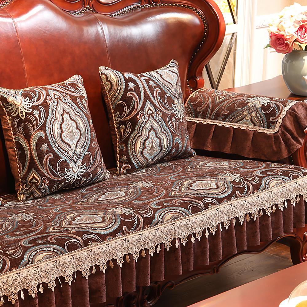 Europe Style Retro Jacquard Chenille Sofa Cover Furniture Sofa Armrest Chair Protector Towel Anti Slip Slipcover Home Sofa Towel