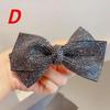 Shiny Rhinestone Double Layered Bow Hair Clip with Spring Clip for Women's Elegant Sexy Headwear Fashionable Girl Hair Accessory