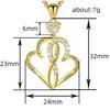 Huitan Novel Double Heart Design Pendant Necklace Female Chic Modern Neck Accessories Fashion Delicate Anniversary Party Jewelry