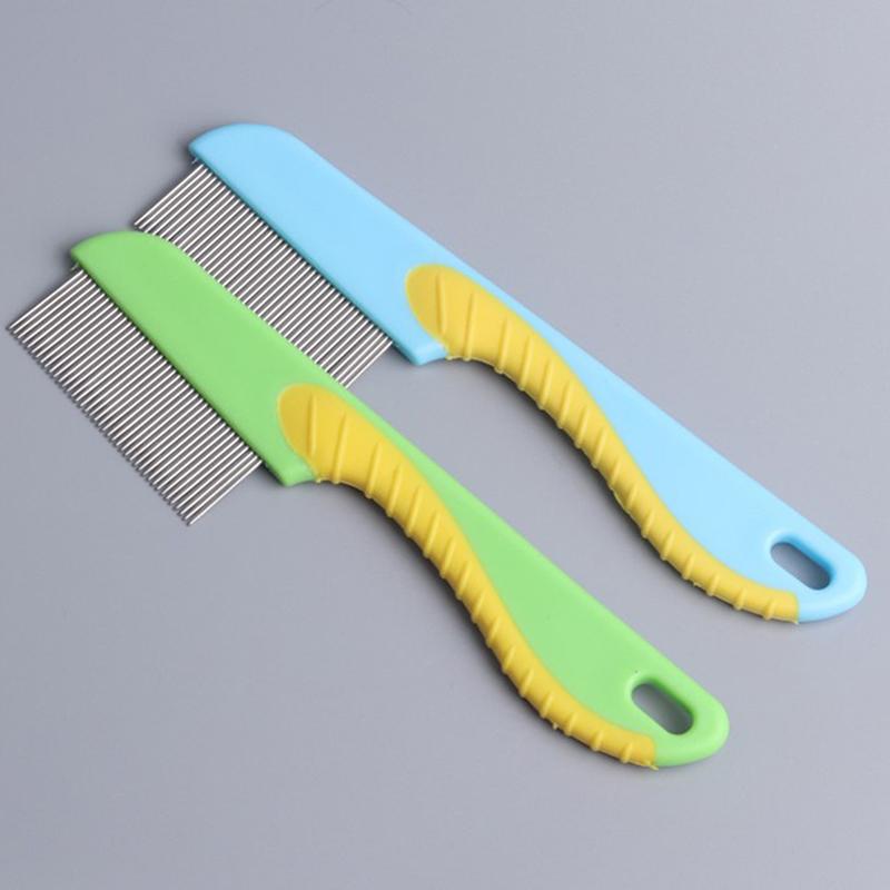Pet Dogs Cats Anti Lice Comb Stainless Steel Long And Short Needle For Deworming