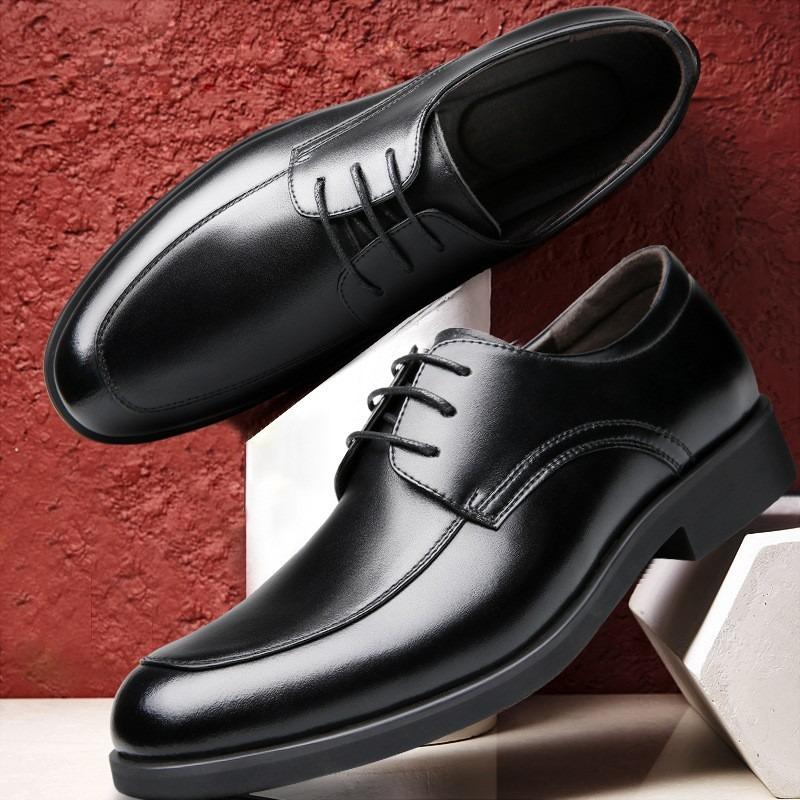 Spring New Men's Classic Business Dress Leather Shoes Cowhide Leather Shoes Casual Single Shoes Derby Men's Shoes