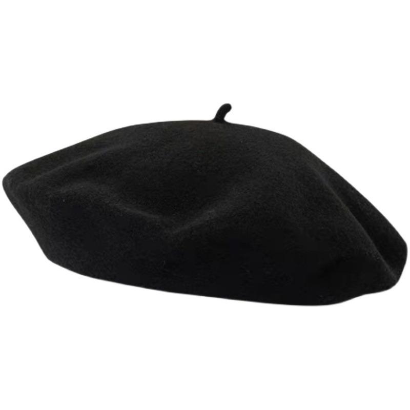 Vlnový baret Dámsky Jesenný Zimný Retro Všetko Zladiaci Klobúk Cukríkovo Farebný Maliarsky Osemuholníkový Púčikový Klobúk