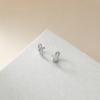 Minimalist S925 Pure Silver Cross Inlaid Diamond Earrings For Women Daily Wear