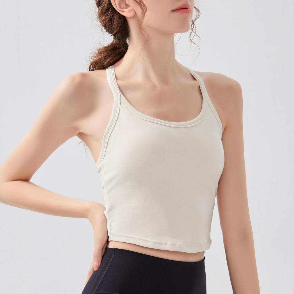 Women's Shockproof Sports Vest - Back Design, Breathable, Tight Fit Camisole