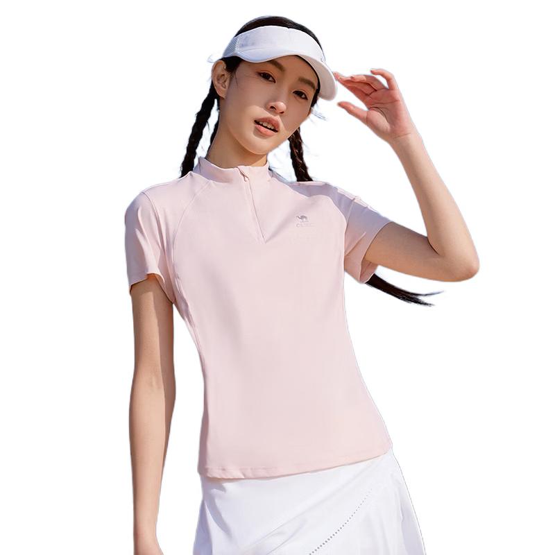Camel Women s Quick-Dry Stand-Collar Short Sleeve Sport T-Shirt XXL