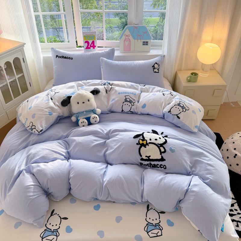 

Дитяче зцілення 2025 Sanrio Бавовняний постільний комплект, дружній до шкіри, що миється - Суперм які вишиті мультяшні рушники 3-piece, Duvet 150x200, Sheet 160x230